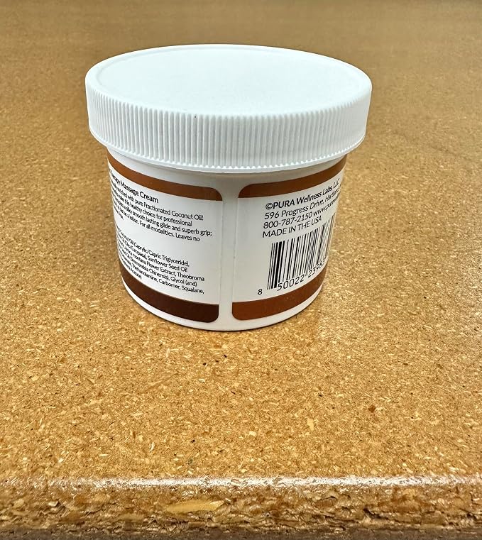 Coconut Therapy 4 Fl oz Massage Cream, Coconut Oil, Professional, Massage Therapy, Deep Tissue, Unscented, Natural Ingredients, Skin Hydrating, Moisturizing, Muscle Relief, for Bruising