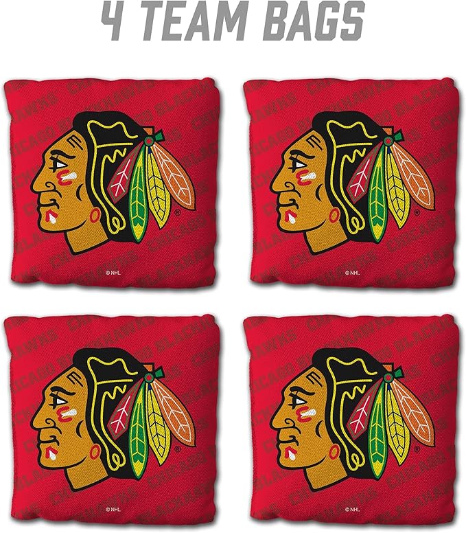 YouTheFan Officially-Licensed NHL Set of 4 Cornhole Bags - All Weather Regulation 6” x 6” Size - 16oz Weight - Designed in USA
