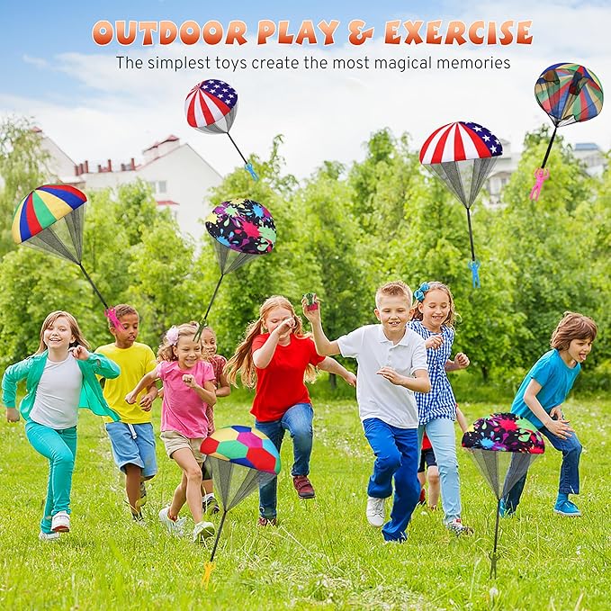 Parachute Toy for Kids, Outdoor Toys Flying Parachute Men, Inside & Outside Toys for or 3 4 5 6 7 8 9 10 11 12 Year Old, Christmas Stocking Stuffers for Kids Idea 2025 Unique Boys Party Favors