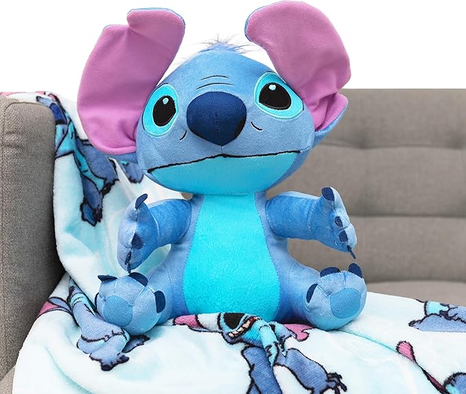 Northwest Lilo & Stitch Classic Palms Character Hugger Pillow & Silk Touch Throw Blanket Set, 40" x 50"