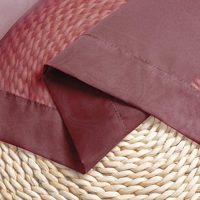 OWENIE Burgundy Red Sheer Curtains 72 Inches Long 2 Panels Set, Transparent Voile Sheer Curtain Rod Pocket Gauze Drapes for Living Room Bedroom Window Sliding Glass Door Treatment, Each 42 x 72 Inch
