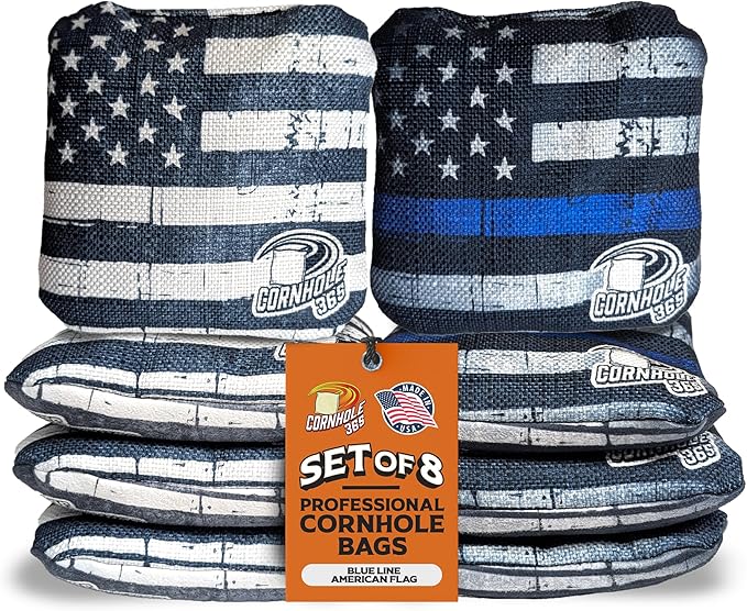 Cornhole365 - Stick & Slide - Professional Corn Hole Bag - Heavy-Duty Double-Stitched Polyester Fabric & Resin Filling for All-Weather - Versatile Regulation Size Cornhole Bean Bags - Set of 8