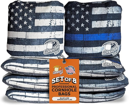Cornhole365 - Stick & Slide - Professional Corn Hole Bag - Heavy-Duty Double-Stitched Polyester Fabric & Resin Filling for All-Weather - Versatile Regulation Size Cornhole Bean Bags - Set of 8
