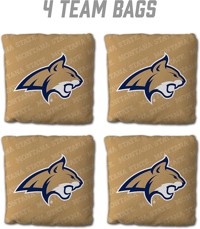 YouTheFan Officially-Licensed NCAA Set of 4 Cornhole Bags - All Weather Regulation 6” x 6” Size - 16oz Weight - Designed in USA