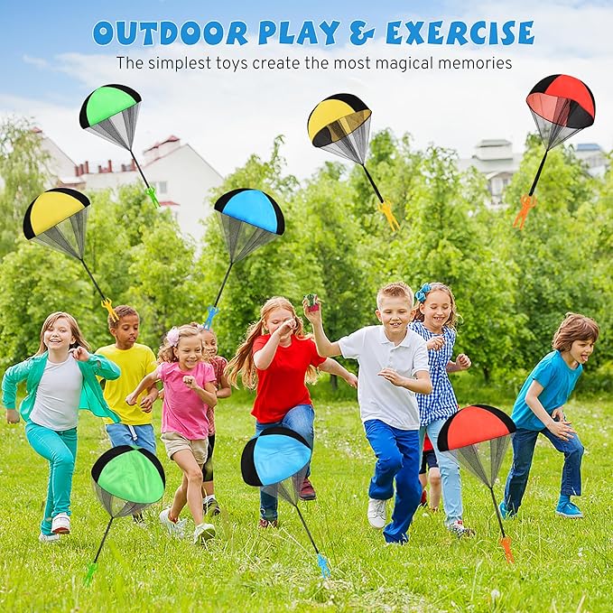 Parachute Toy for Kids, Outdoor Toys Flying Parachute Men, Inside & Outside Toys for or 3 4 5 6 7 8 9 10 11 12 Year Old, Christmas Stocking Stuffers for Kids Idea 2025 Unique Boys Party Favors