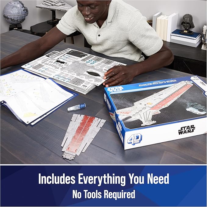4D Build Star Wars Deluxe Venator-Class Star Destroyer 3D Model Kit, Star Wars Collectibles & Desk Decor, Adult Puzzle, Building Toys, 288 Pieces, 3D Puzzles for Ages 12 & Up