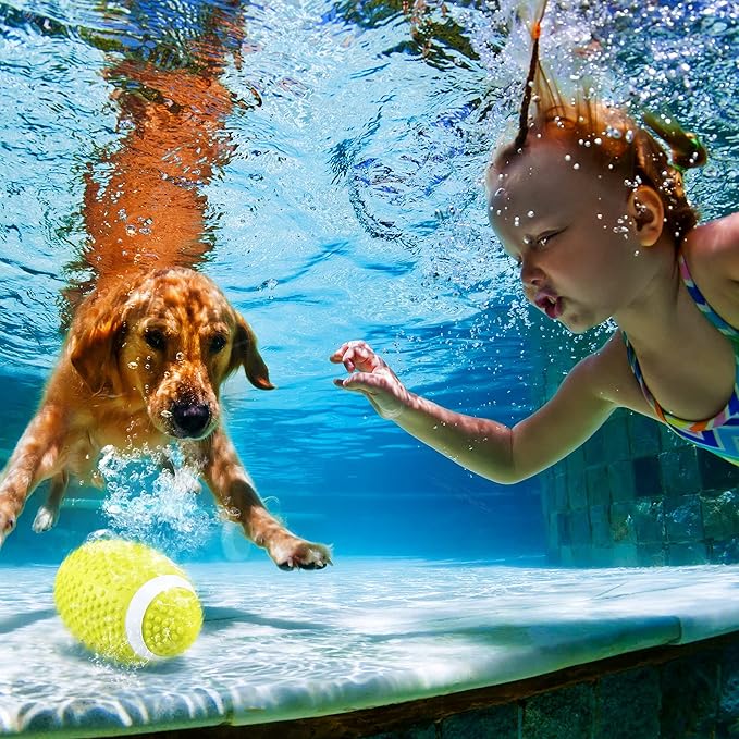 Hiboom Pool Football for Swimming Pool, Waterproof Water Football for Underwater Passing, Dribbling, Pools Toys Ball with Water Filling, Diving Games for Teens Adults(Yellow)
