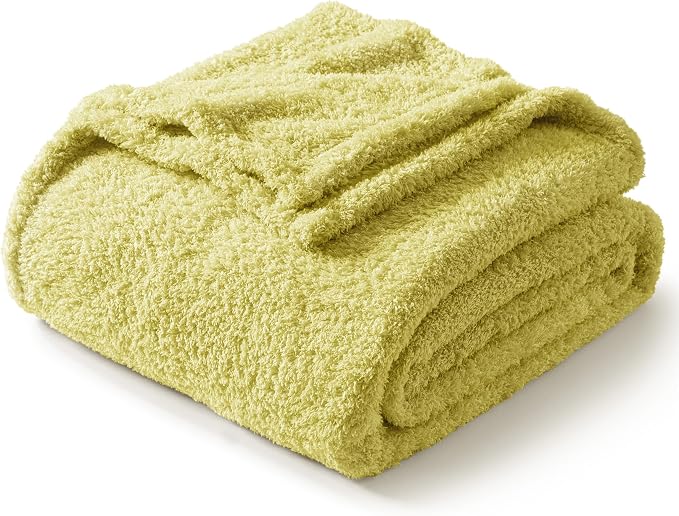 Exclusivo Mezcla Fleece Bed Blankets King Size for Bed, 90" x 104" | Super Soft and Cozy Fluffy Blanket for Women, Lightweight and Fuzzy Large Blanket for Bedroom , All Season, Light Green