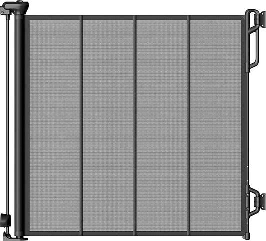 Spaceany Reinforced Retractable Baby Gate or Mesh Dog Gate,Easy to Use for Stairs, Doorways, Hallways, Indoor, Outdoor, Wide Pet Gate 33.5" Tall, Extends to 45" Wide, Black