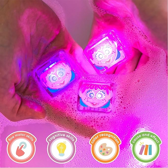 Glo Pals x Sesame Street Water-Activated Light-Up Cubes for Sensory Play (Abby Cadabby - Cubes with Character) - Valentine Day Gift