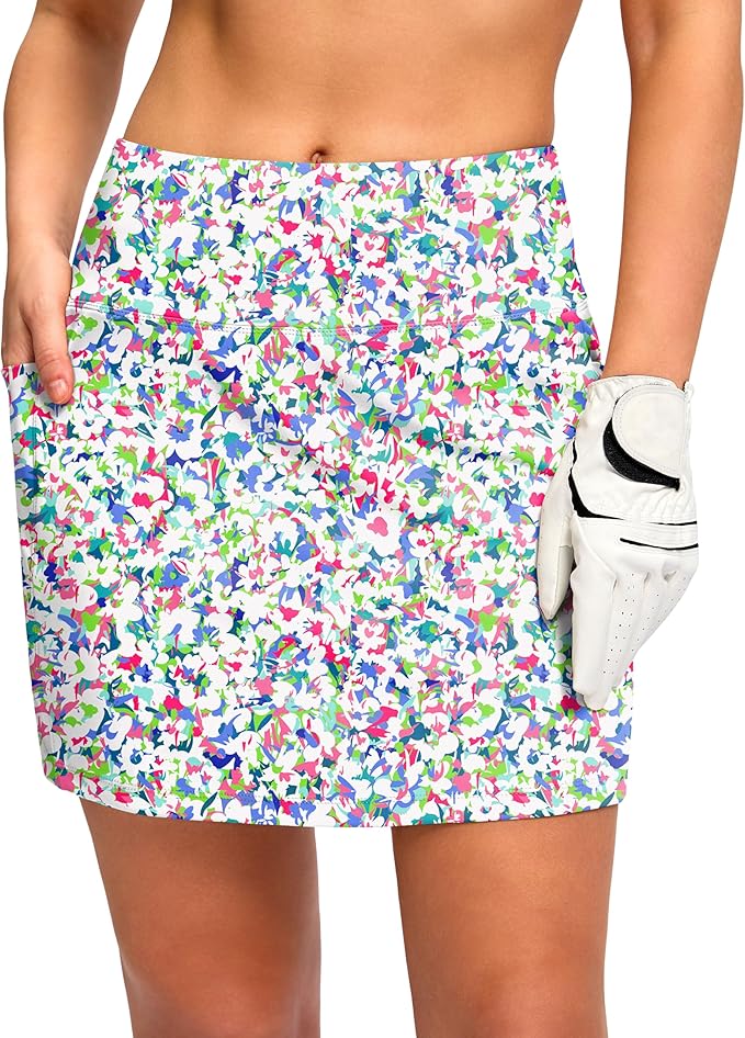 Women's Golf Skirts Skort 4 Side Pockets High Waisted Stretchy Tennis Skirt | Silky Soft, Lightweight, Breathable, Built-in Mesh Shorts, High Waisted, Elastic waistband, Moisture-Wicking, Athletic