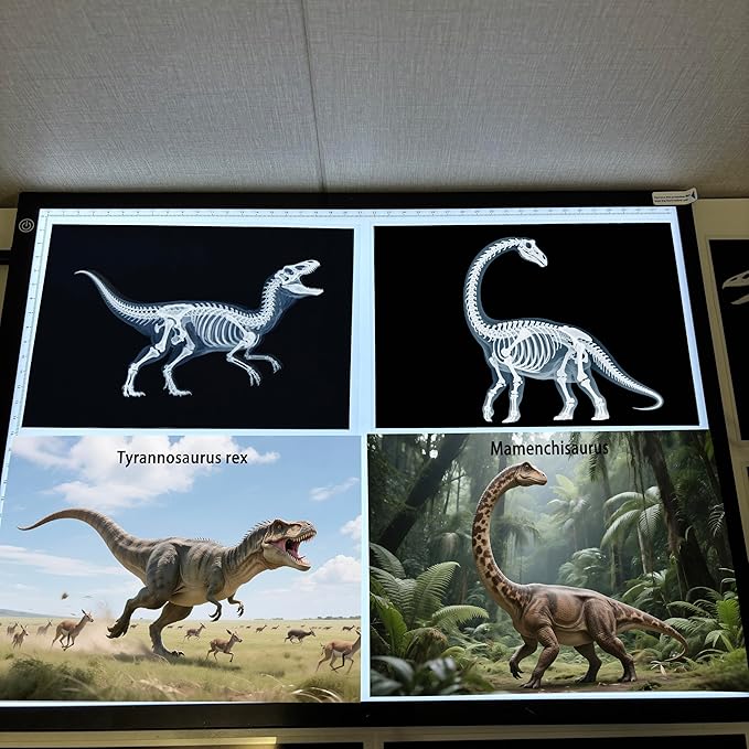 16 Animal X-Ray Set, Educational Science Kit for Kids to Explore Bone Structures for Lightstand Accessories, Light and Shadow Areas (Dinosaur Series)