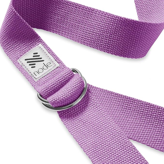 7-1/2' Yoga Strap for Stretching, Woven Cotton Blend Yoga Strap with Adjustable D-Ring Buckle for Exercise, Therapy and Fitness