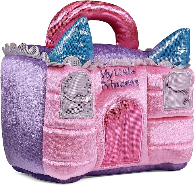 Baby GUND Play Soft Collection, Princess Castle 5-Piece Plush Playset with Rattle, Squeaker and Crinkle Plush Toys, Sensory Toy for Babies and Newborns, 7”