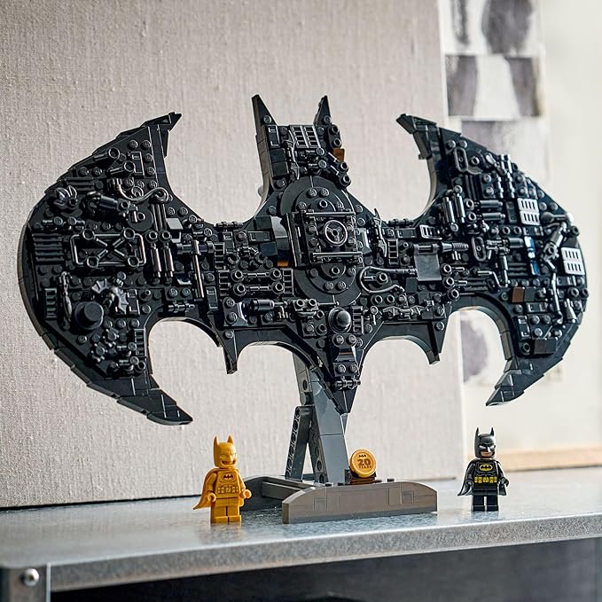LEGO DC Batman: Batman Logo Building Toy - Super Hero Bedroom Decor for Kids, Boys & Girls, Ages 12+ - W/Classic & Golden Minifigures - Gift Idea for Birthdays & Fans - 76330