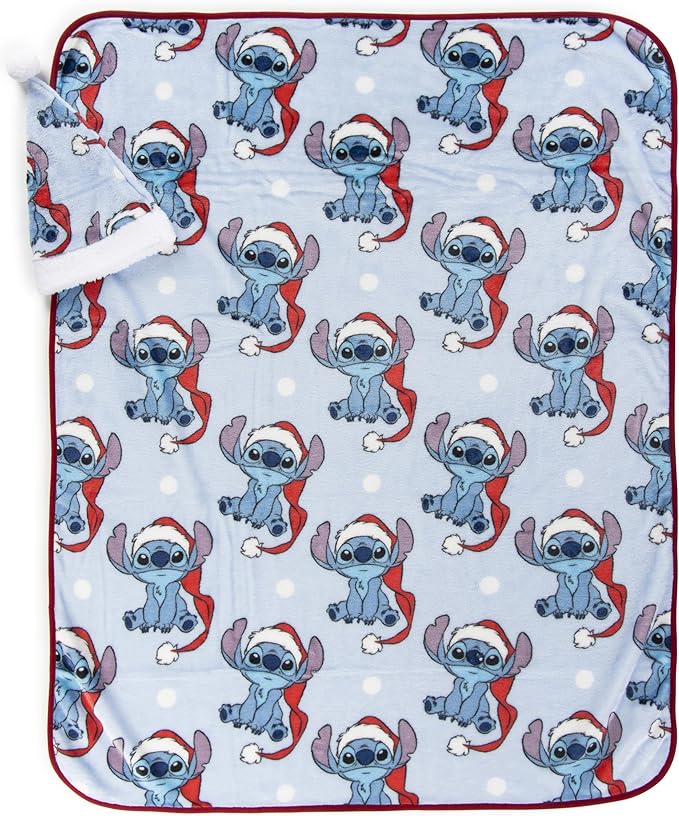 Jay Franco Santa Hat and Throw Set – 2-Piece 17" Inch Holiday Hat and 40" x 50" Inch Ultra-Soft Plush Fleece Blanket Gift Set