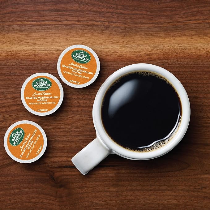 Green Mountain Coffee Roasters Toasted Marshmallow Mocha, Single-Serve Keurig K-Cup Pods, Flavored Light Roast Coffee, 24 Count