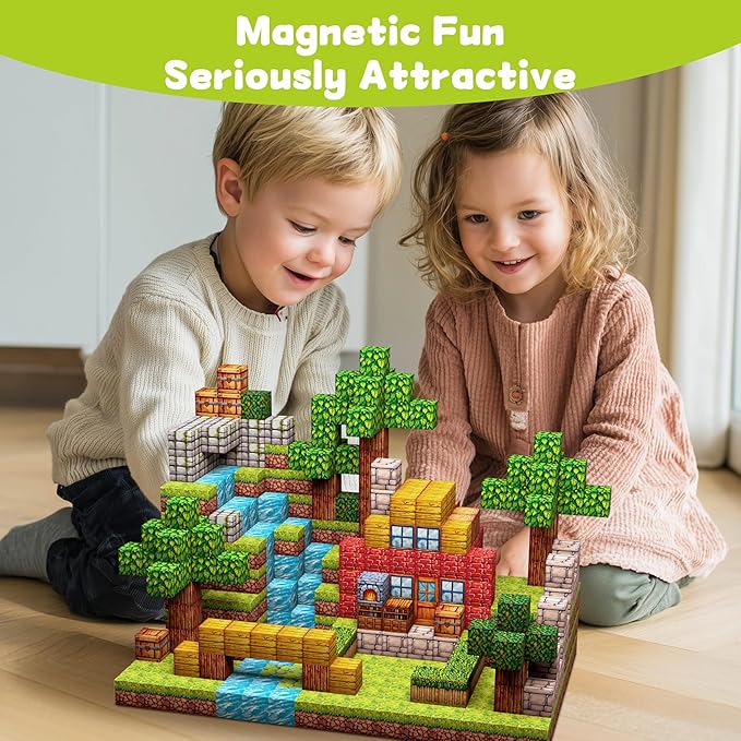 Magnetic Blocks-100PCS Kid's Toys,Magnetic BuildIing Blocks,Educational Toys for Boys & Girls Ages 3-4 5 6 7 8 9 10,STEM Montessori Stacking Toy, Sensory Toy, Birthday Gift