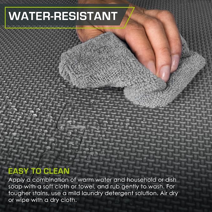 ProsourceFit Weaved Pattern Extra Thick Exercise Puzzle Mat ¾-inch, EVA Foam Interlocking Tiles for Protective, Cushioned Flooring for Home and Gym Equipment; Grey, 96 SQ FT, 24 Tiles