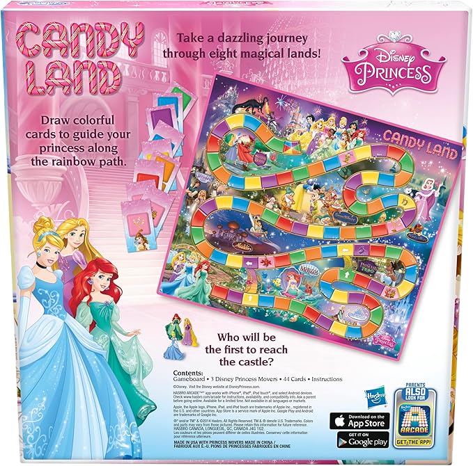 Hasbro Gaming Candy Land Disney Princess Edition Board Game, Preschool Games for 2 to 3 Players, Easter Gifts for Boys and Girls, Family Games for Kids Ages 3 and Up (Amazon Exclusive)