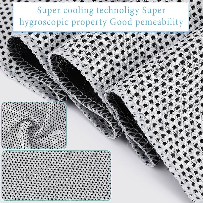 Honoson 20 Pcs Cooling Towels for Neck and Face, 47"x12" Sports Breathable Ice Towels Microfiber Chilly Sweat Rags with Portable Bottle for Gym Golf Athletes Yoga Workout Hot Weather (Light Gray)
