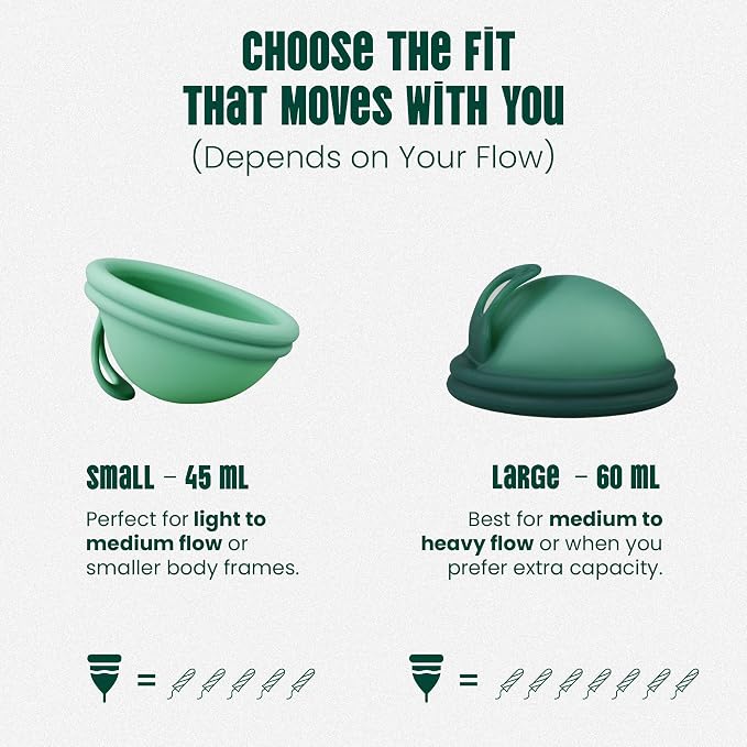 Shordy Reusable Menstrual Disc Set of 2 (Small & Large), Medical-Grade Silicone Period Discs with Loop Handle for Easy Removal 12-Hour Comfort Disco Menstrual Alternative to Pads, Cups & Tampons