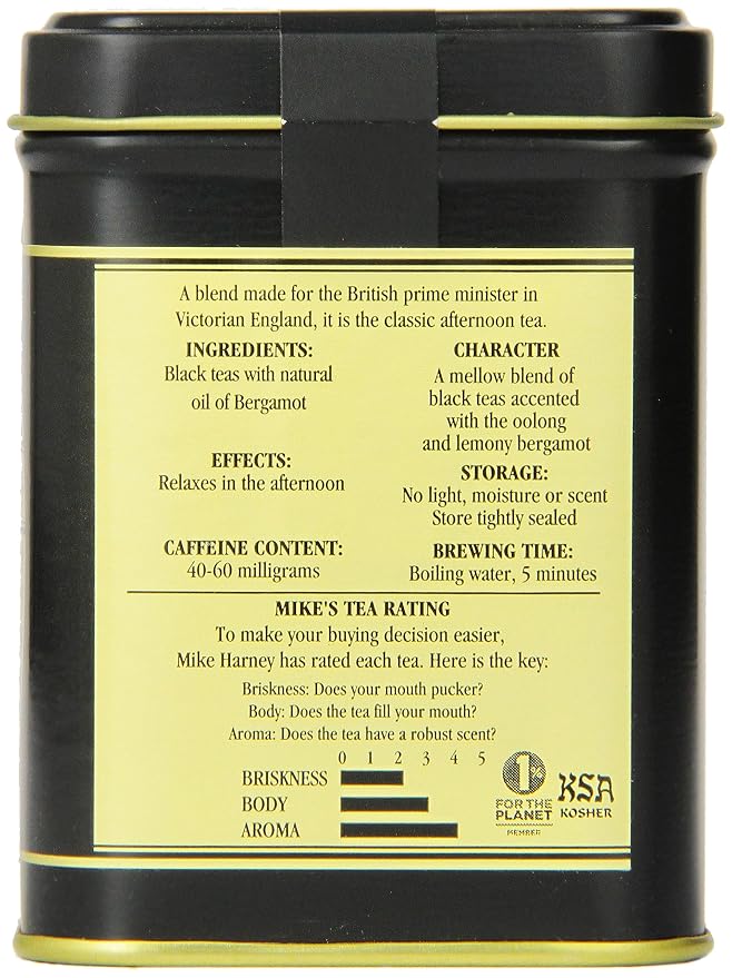 Harney & Sons Black Earl Grey Loose Leaf Tea,4 Ounce,(Pack of 2)