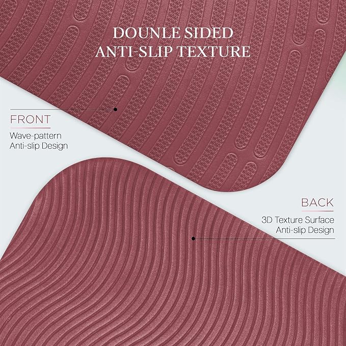 Extra Thick 12mm Exercise Mat – 74"L x 26"W Inch, Non-Slip, Joint-Friendly & Cushioned Fitness Mat for Yoga, Pilates & Floor Workouts – Durable, Supportive & Includes Feetlu Classic Strap