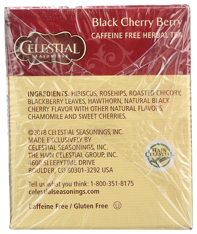Celestial Seasonings Black Cherry Berry Herbal Tea, 20 Count