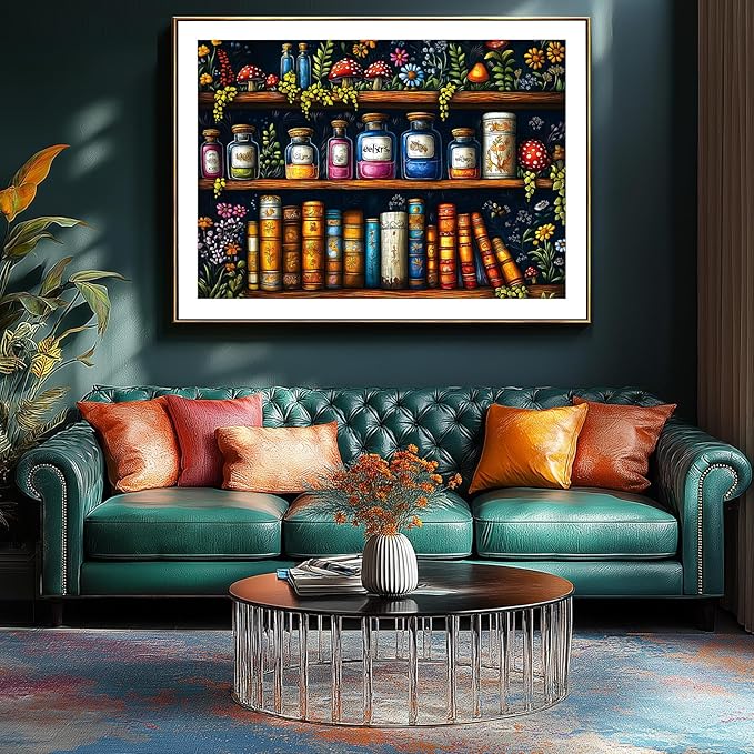 1000 Piece Jigsaw Puzzle for Adults - Enchanted Apothecary Shelf: Potion Bottles, Mushrooms & Vintage Scrolls, 27.5x19.7 Inch Unique Art Puzzle, Challenging Hard Difficult Puzzles for Adults