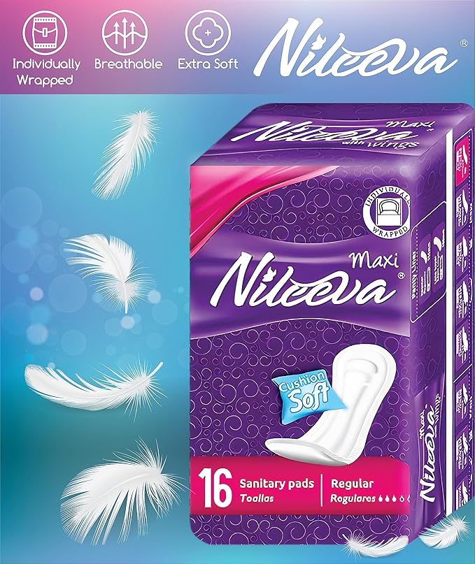 Care Maxi Sanitary Napkins Without Wings – (16 Pads) Ultra Soft, Super Absorbency & Individually Wrapped