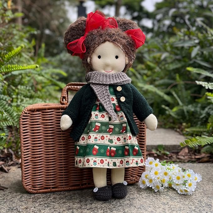 BlissfulPixie Waldorf Handmade Rag Doll - Personalized Collectors Plush for Kids Birthday Present With Beautiful Box-Riley 12"