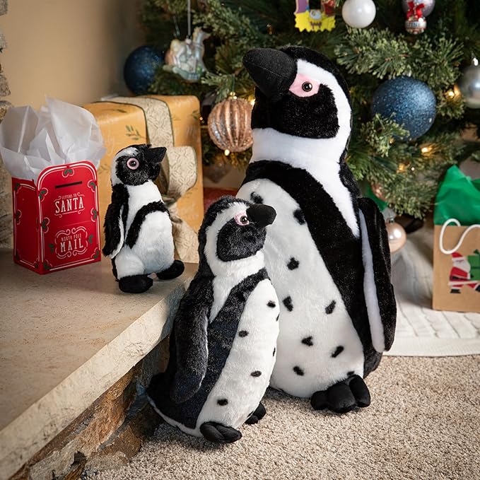 The Petting Zoo African Blackfoot Penguin Stuffed Animal Plushie, Gifts for Kids, Scoopz Zoo Animals, Penguin Plush Toy 8 Inches