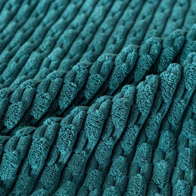 Set of 4 Teal Decorative Throw Pillow Covers 20x20 Inch Corduroy Pillow Covers for Bed Couch Sofa Living Room Soft Square Cushion Cases