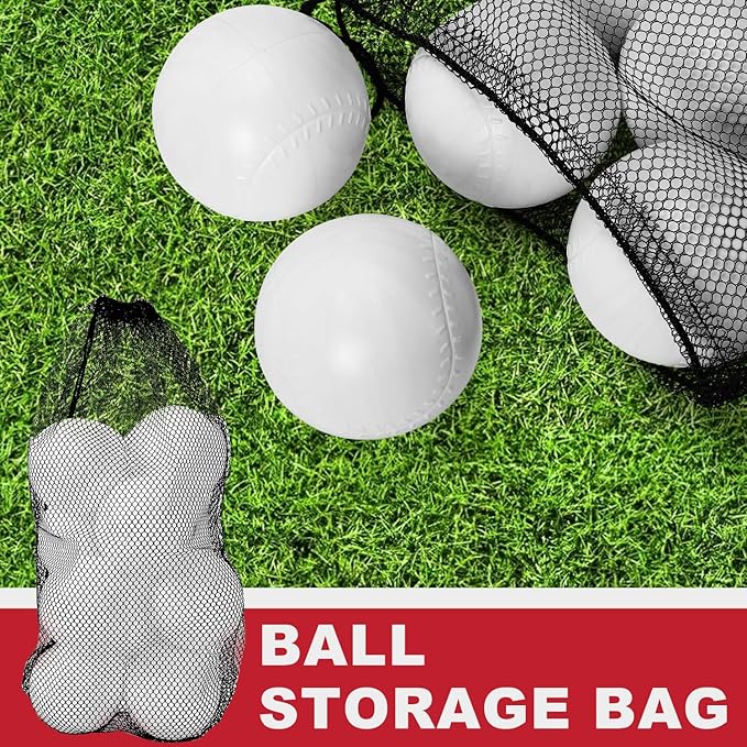 10 PCS Toddler & Little Kids Replacement T Ball Baseball Balls, Plastic Baseballs with Mesh Bag, 3.5-inch Oversized Tballs for Little Tikes Totsports T-Ball Set
