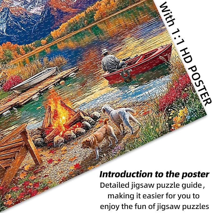 Sutinban Lake at Sunset Puzzles for Adults 1000 Pieces, Challenging Colorful Jigsaw Puzzles 1000 Pieces,Fall Nature Landscape Great Gift Decor Puzzles for Adults &Family &Friends