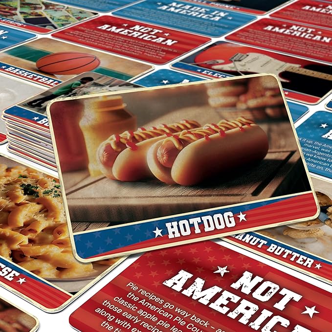 Bubblegum Stuff Made in America - True Or False Trivia Game - Test Your USA Know How - Guess The Origins of Products - Get The Most Cards - 56 Flashcards - 4.9 x 3.2 in