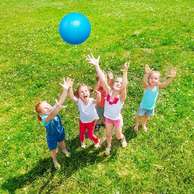 EVERICH TOY 6 Pack Playground Balls Dodgeball Set, 8.5 Inch Dodge Kick Ball Kickball Handball for Kids Adults, Indoor Outdoor Sports Toy for Yard Camp School Recess Ball Game for Boys Girls with Pump