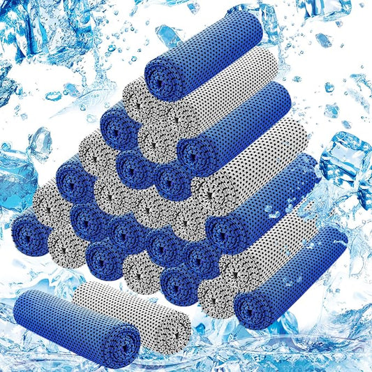 30Pack Cooling Towels for Neck and Face (40"x12"), Ice Microfiber Cooling Towels Bulk for Workout Chill Sweat Towels Cooling Neck Wraps for Gym Yoga Golf Running Sport