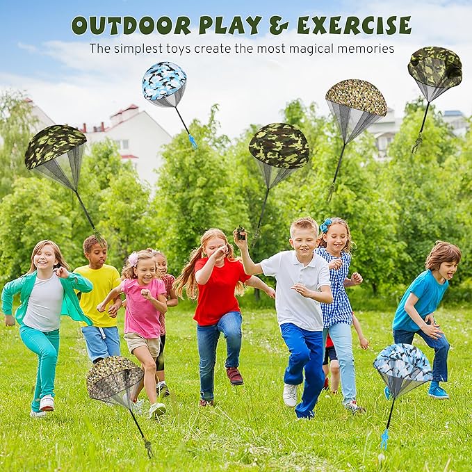 Parachute Toy for Kids, Army Outdoor Toys Flying Parachute Men, Inside & Outside Toys for or 3 4 5 6 7 8 9 10 11 12 Year Old, Christmas Stocking Stuffers for Kids Idea 2025 Unique Boys Party Favors