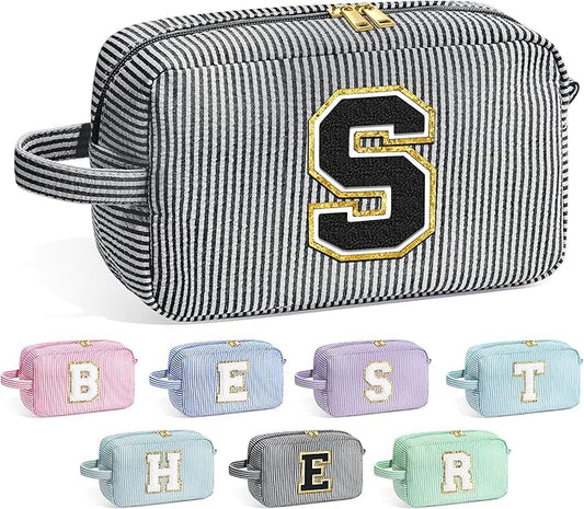 YOOLIFE Birthday Gifts - 20th 30th 40th 50th 60th Birthday Gifts for Women,Personalized Birthday Gifts for Women Her Best Friend Mom Sister, Monogram Initial Makeup Bag, Cute Cosmetic Bag for Women S