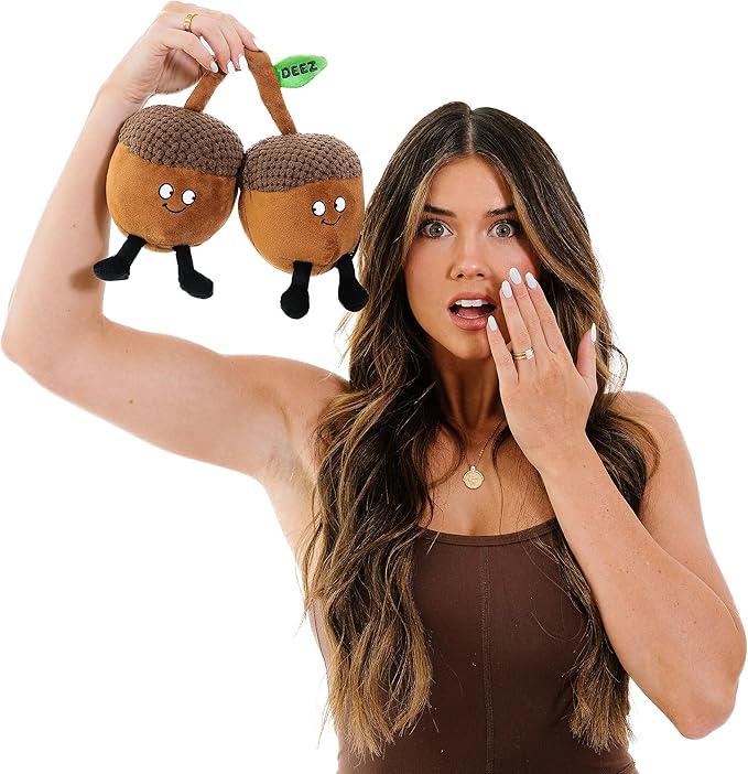 Nut Plushie - Deez Nuts Cute Acron Plush, Funny & Sassy Food Plush Toy for Gifting