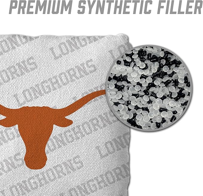 YouTheFan Officially-Licensed NCAA Set of 4 Cornhole Bags - All Weather Regulation 6” x 6” Size - 16oz Weight - Designed in USA