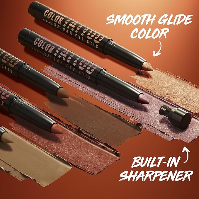 MAYBELLINE Color Tattoo Longwear Multi-Use 24HR Eye Shadow Stix, Rich, Long Lasting Eyeshadow, Eyeliner and Eye Primer Stick, I Am Spicy (Copper Rose Shimmer)