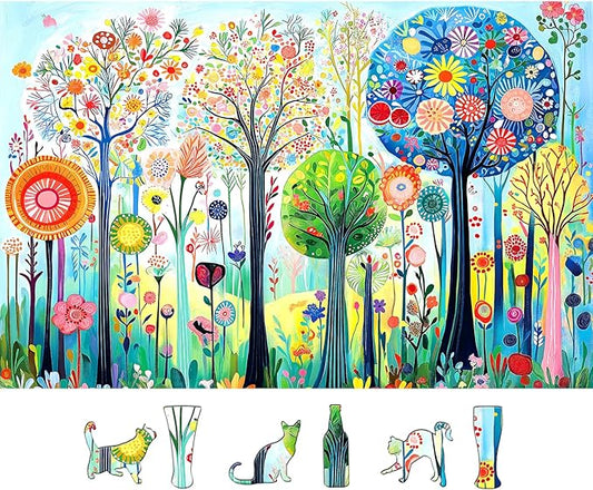Spring Forest 500 Piece Puzzles for Adults, Fun Puzzles for Adults 500 Pieces with HD Print & Poster, 15" X 23" Dust Free Halloween Christmas Family Games