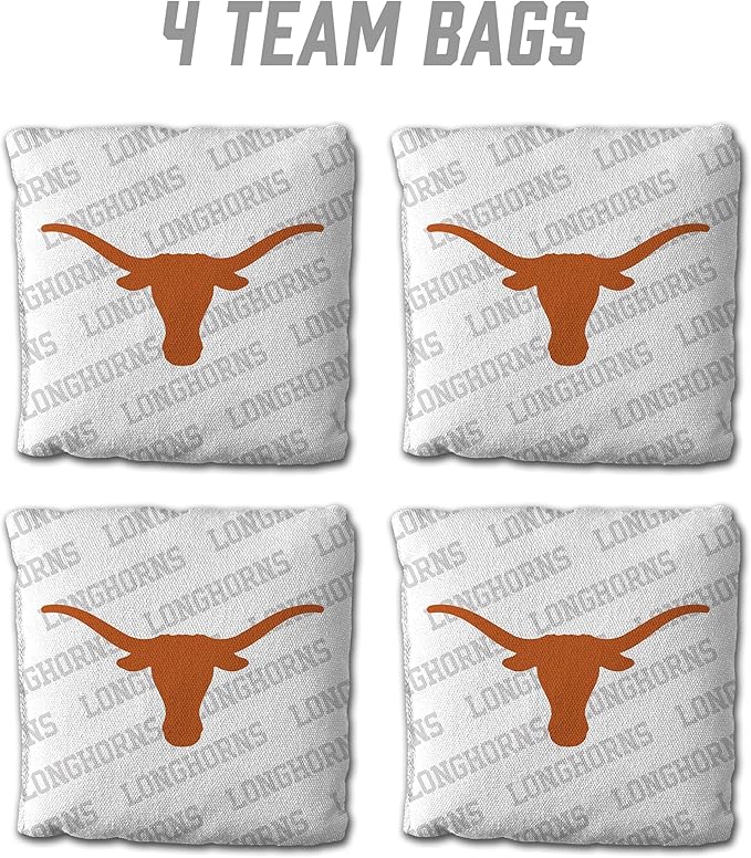 YouTheFan Officially-Licensed NCAA Set of 4 Cornhole Bags - All Weather Regulation 6” x 6” Size - 16oz Weight - Designed in USA