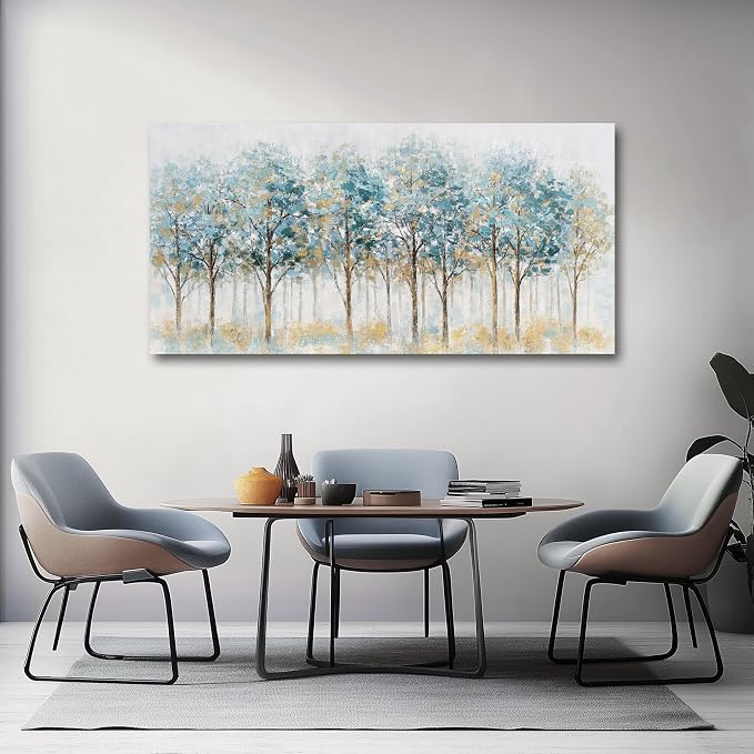 Belmrxne Tree of Life Wall Art Blue and Gold Wall Decor Modern Canvas Painting Gallery Artwork for Living Room Bedroom Dining Room Office Home Decor 29x58 inches