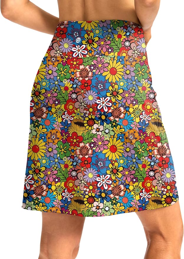 G Gradual 19" Skorts for Woman with Pockets High Waist Golf Skirt | Lightweight, Stretchy, Breathable, Tummy Control, Built-in Shorts, Athletic, Tennis, Pickleball, Casual Summer