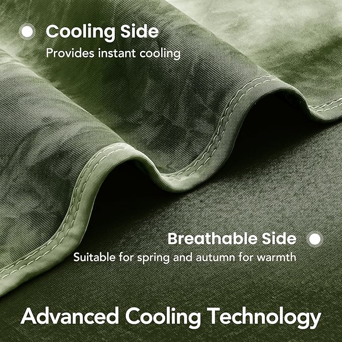 Cooling Blanket Queen Size 90"x90" for Hot Sleepers | Cold Summer Soft Blanket for Bed Couch and Travel Absorbs Heat Q-Max>0.35 Cool Lightweight Throw for Night Sweats Menopause