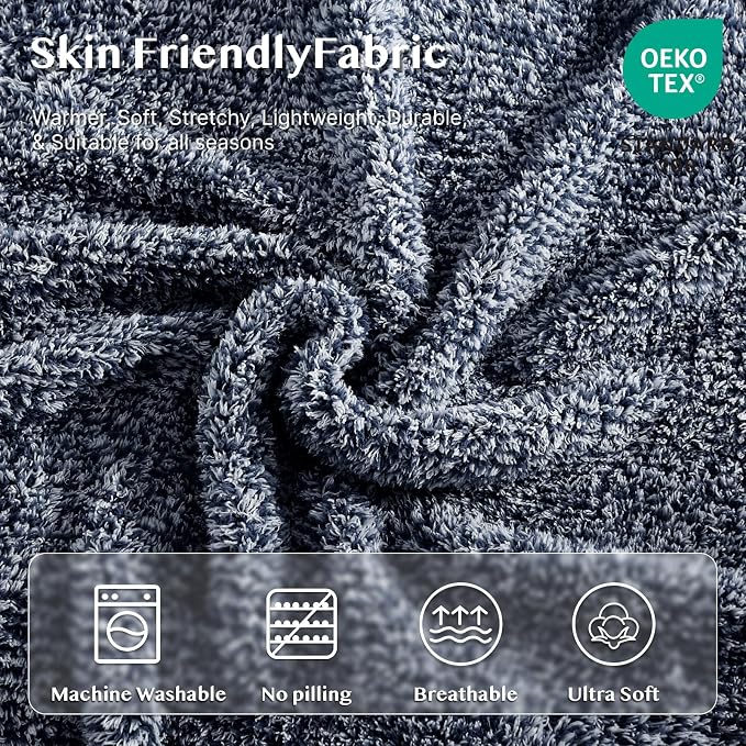 Soft Twin Blanket for Bed-Cozy Warm Reversible Knitted Blankets | Lightweight Fluffy Decor for Women, Mom, Her & Girls, Sofa, Chair, Couch, 60x80in, Cationic Dyeing Navy Blue